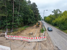 Budowa tramwaju na Swojczyce. Obecnie najwięcej dzieje się pomiędzy pętlą „Sępolno” a Mostami Chrobrego