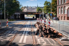 Remont torowiska na ulicy Trzebnickiej