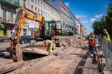 Remont torowiska na ulicy Trzebnickiej