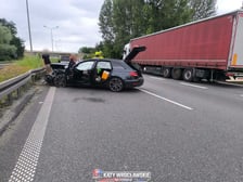 Zderzenie samochodów na A4