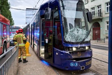 Wypadek dwóch tramwajów na skrzyżowaniu Małachowskiego z Pułaskiego - 7 lipca 2027 r.