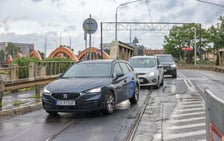 Zdjęcia ulicy Trzebnickiej oraz trasy objazdu wykonane w poniedziałkowy poranek 27 lipca