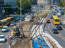 Od soboty (1 sierpnia) całkowicie wyłączono ruch tramwajowy na remontowanym odcinku ul. Traugutta, 1.08.2026 r.
