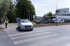 Wypadek tramwaju z samochodem na skrzyżowaniu Toruńska/Brucknera/Kwidzyńska, 2.08.2026 r.