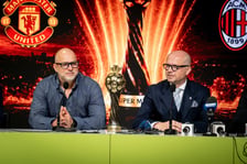 <p>Tomasz Rachwał i Jakub Mazur, konferencja prasowa przed Super Meczem na Tarczyński Arenie</p>