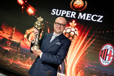 <p>Jakub Mazur, konferencja prasowa przed Super Meczem na Tarczyński Arenie</p>