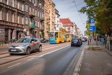 Kolizja samochodów na ulicy Traugutta