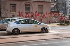 Kolizja samochodów na ulicy Traugutta