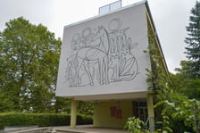 Mural na budynku  Uniwersytetu Przyrodniczego we Wrocławiu