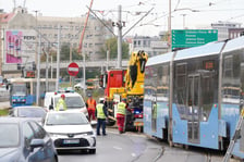 Wykolejenie tramwaju przy Moście Grunwaldzkim, 15.10.2026 r.