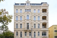 Kamienica przy ulicy Wysokiej 4 tuż przed zakończeniem remontu