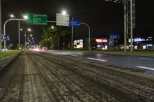 Nocne prace na ulicy Krzywoustego. Zdjęcie z poniedziałku 19 października