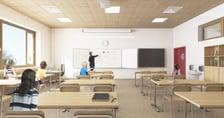 Wizualizacja zespołu szkolno-przedszkolnego przy ul. Cynamonowej we Wrocławiu