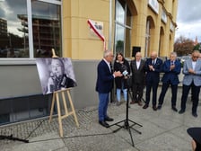 Uroczystość odsłonięcia tablicy na cześć Jarosława Hyka