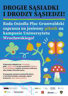 plakat pikniku organizowanego na osiedlu Plac Grunwaldzki