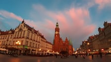 różowe niebo nad Wrocławiem