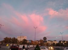różowe niebo nad Wrocławiem