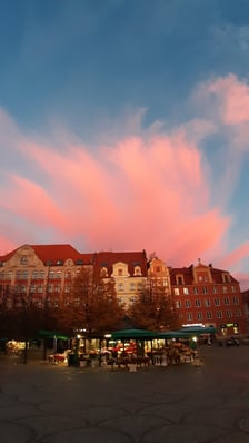 różowe niebo nad Wrocławiem