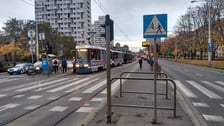 Tramwaj zderzył się z autem na placu Grunwaldzkim. Na zdjęciu miejsce zdarzenia