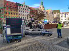 Nagrywanie scen do filmu - Orzeł, w Rynku we Wrocławiu.