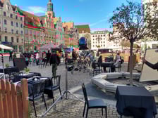 Nagrywanie scen do filmu - Orzeł, w Rynku we Wrocławiu.