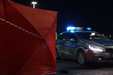 Na zdjęciu miejsce zdarzenia na parkingu Auchan Bielany