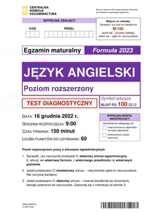 Matura próbna z j. angielskiego 2023 rozszerzona - arkusz