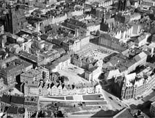 Wrocław z lotu ptaka, okolice pl. Solnego w 1968 r.