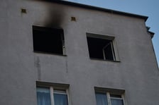 Miejsce pożaru przy ul. Ulanowskiego we Wrocławiu