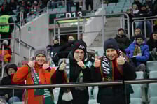 Na zdjęciu kibice Śląska na stadionie Tarczyński Arena, 28.01.2023