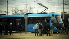 Prezentacja pierwszej zmodernizowanej Škody 16T na zajezdni Borek.