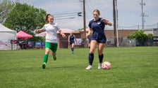 <p>Krystyna Flis, najskuteczniejsza zawodniczka WKS Śląsk. Podczas&nbsp;Dallas Texans International Girls Cup strzeliła trzy gole</p>