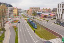 Przejazd próbny tramwaju nową trasą przez Popowice.
