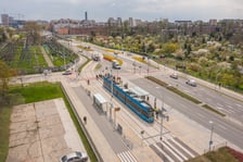 Przejazd próbny tramwaju nową trasą przez Popowice.