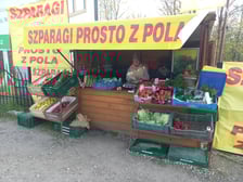 Dorota Stadnik z Juszczyna koło Środy Śląskiej sprzedaje szparagi od lat. Kiosk z warzywami ma przy ulicy Kosmonautów koło Leśnicy.