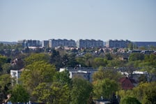 Panorama Wrocławia z perspektywy Krzyków - maj 2023