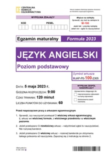 Matura z j. angielskiego (formuła 2023)