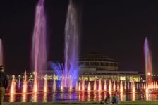 <p>Pokaz Wrocławskiej Fontanny Multimedialnej</p>