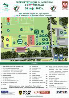 <p>Mapa atrakcji podczas Festynu Sportowo-Rekreacyjnego &bdquo;Przewietrz się na Olimpijskim z AWF Wrocław&rdquo;</p>