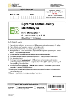 Arkusz egzaminacyjny - matematyka