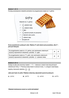 Arkusz egzaminacyjny - matematyka