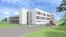 Budynek Zespołu Szkolno-Przedszkolnego w Pustkowie Żurawskim, wizualizacja