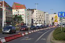 <p>Ulica Kazimierza Wielkiego rano w pierwszy dzień roboczy remontu&nbsp;&nbsp;</p>