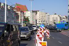 <p>Ulica Kazimierza Wielkiego rano w pierwszy dzień roboczy remontu&nbsp;&nbsp;</p>