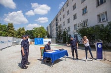 Uroczyste podpisanie aktu erekcyjnego pod budowę nowego komisariatu przy ul. Trzemeskiej