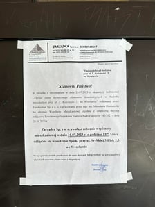 Pismo zarządcy do mieszkańców