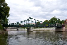 Wrocław widziany z pokładu statku pływającego po Odrze