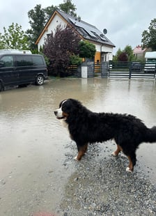 Zalana ulica w Tyńcu Małym