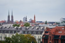 Panorama Wrocławia z biurowca Infinity