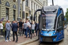 Uroczystość nadania tramwajowi im. Bartłomieja Skrzyńskiego.